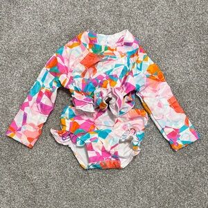 Posh Peanut Vibrant Kids Swim Rashguard Set-EUC